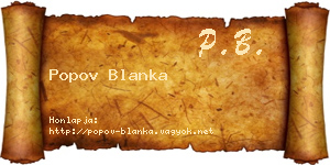 Popov Blanka névjegykártya